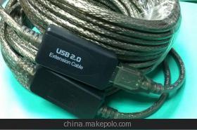 【厂家供应 透明黑20米带IC信号放大器USB延长线】价格,厂家,图片,接口连接线,深圳市联创顺电子科技-